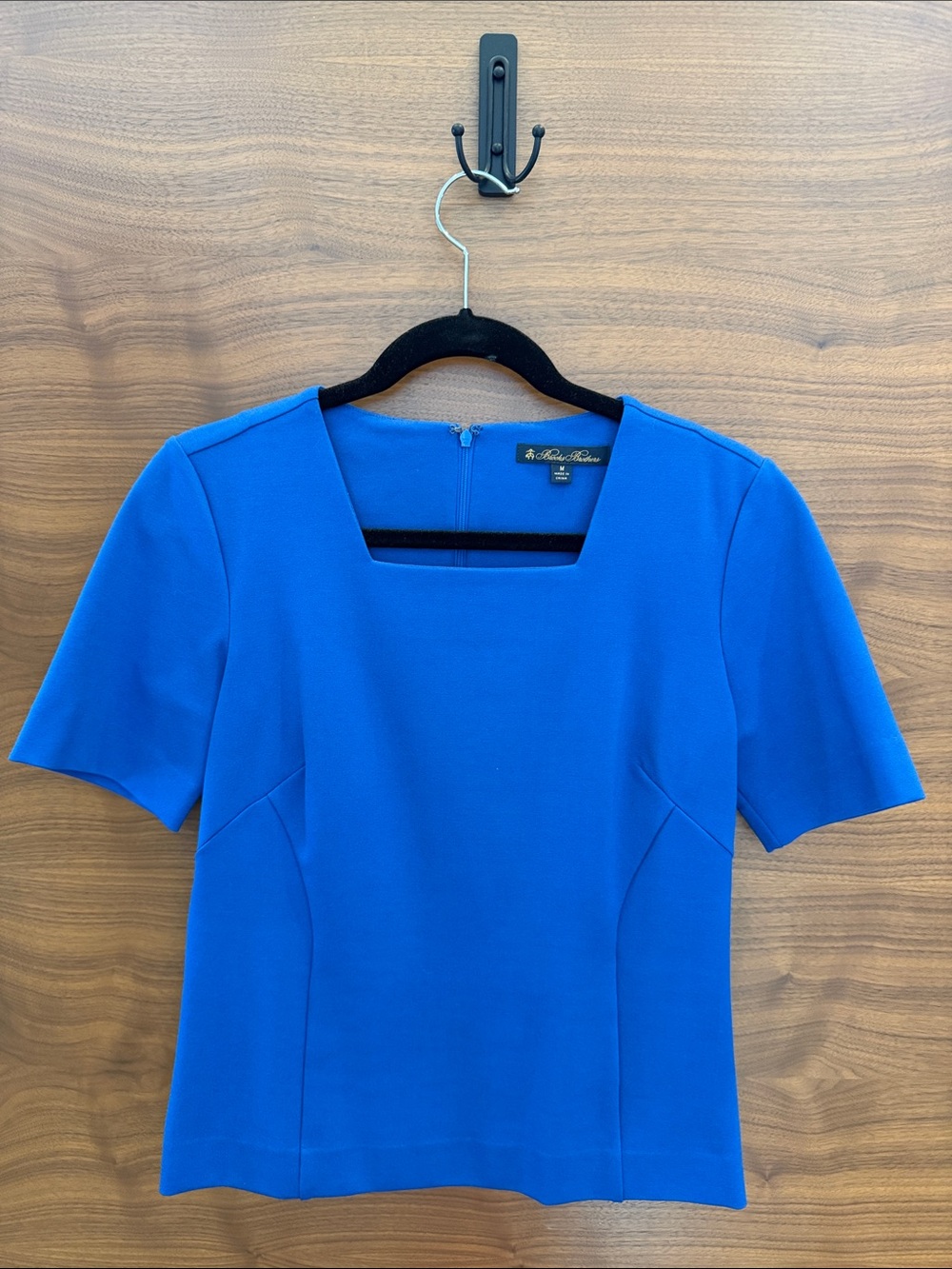 Brooks Brothers Royal Blue Square Neck Short Sleeve Top